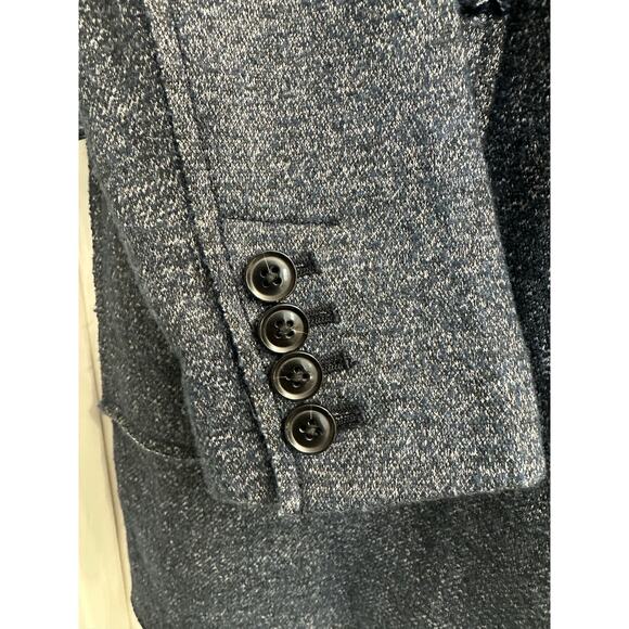 Banana Republic Navy Blue Tweed Blazer Jacket Women’s Sz 10 Pockets Cotton Blend - Picture 8 of 11